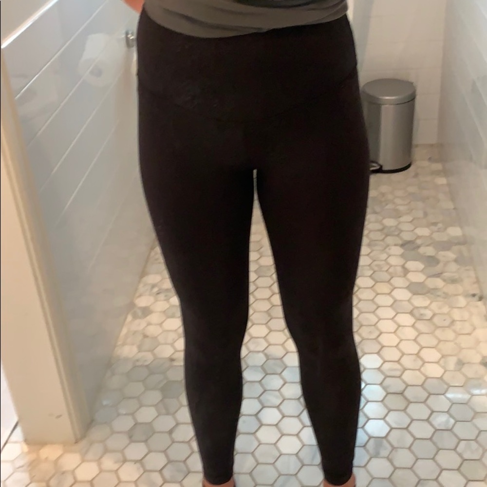 Long black snake skin leggings